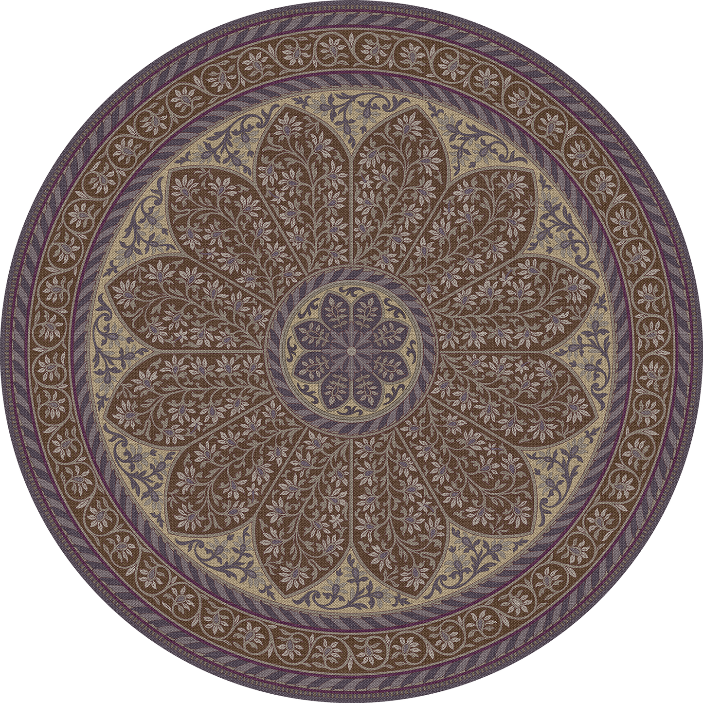 Vintage Vinyl Rug - Estate Tracery - Wisteria Room