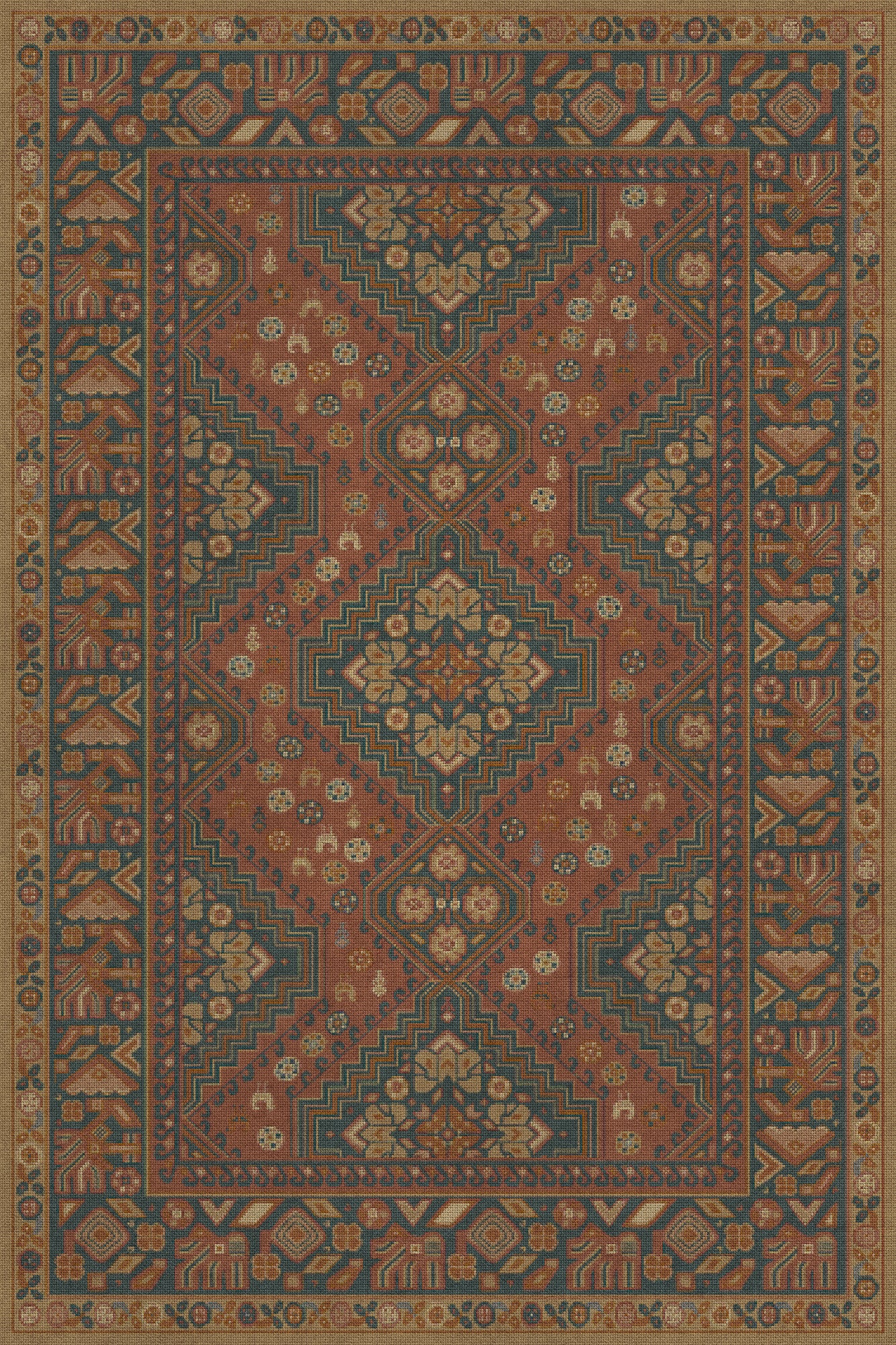 Vintage Vinyl Rug - Grand Estate - Bachelors Wing
