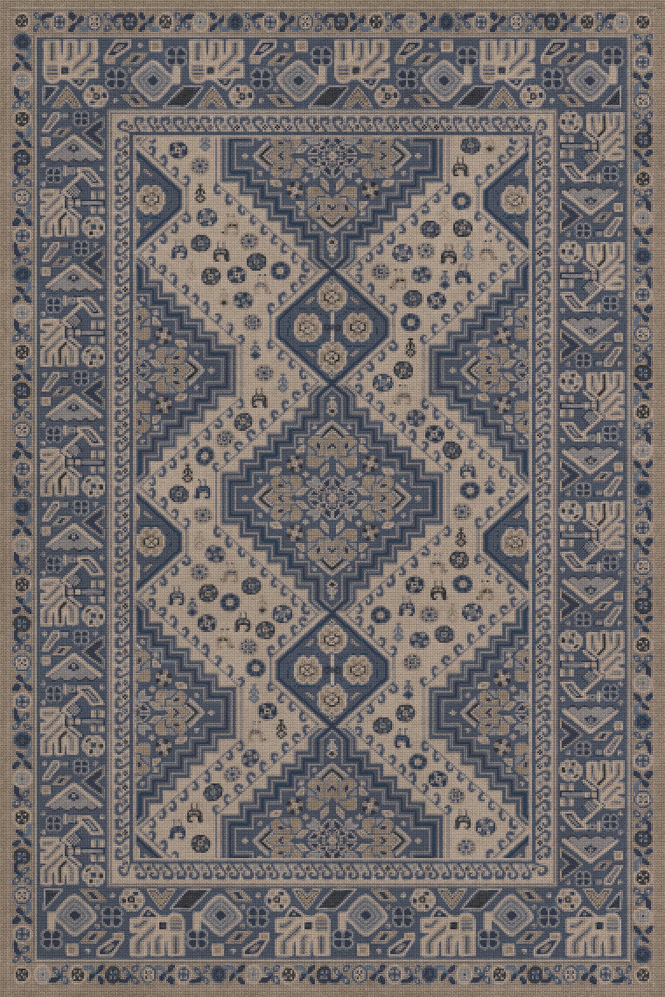 Vintage Vinyl Rug - Grand Estate - Marvel of Elegance