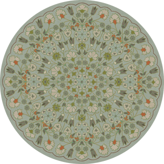 Vintage Vinyl Rug - Arabesque Bloom - Aqua Verdure