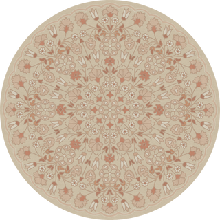 Vintage Vinyl Rug - Arabesque Bloom - Blush Parchment