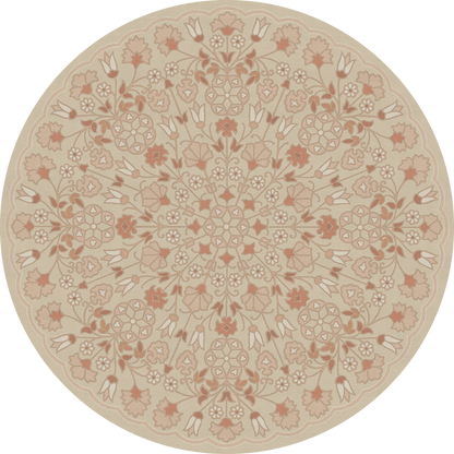 Vintage Vinyl Rug - Arabesque Bloom - Blush Parchment