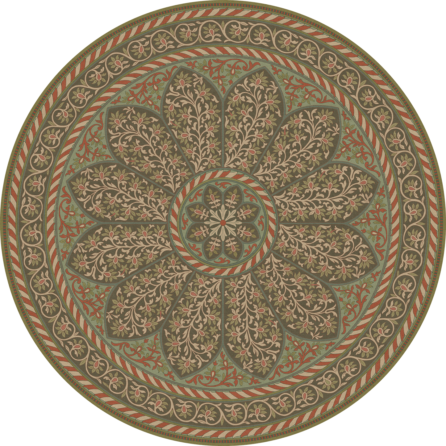 Vintage Vinyl Rug - Estate Tracery - Hearthbloom