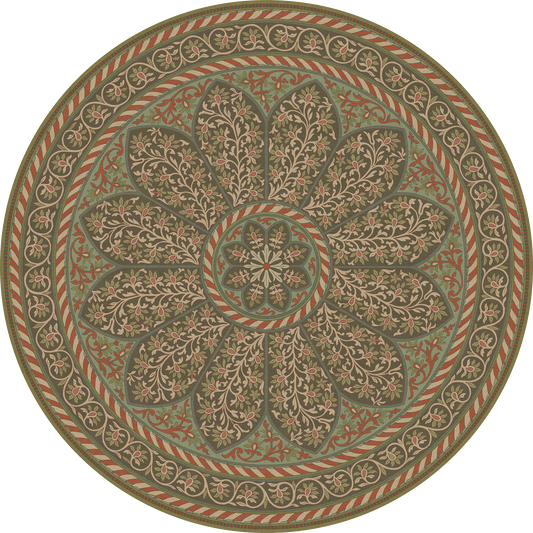 Vintage Vinyl Rug - Estate Tracery - Hearthbloom