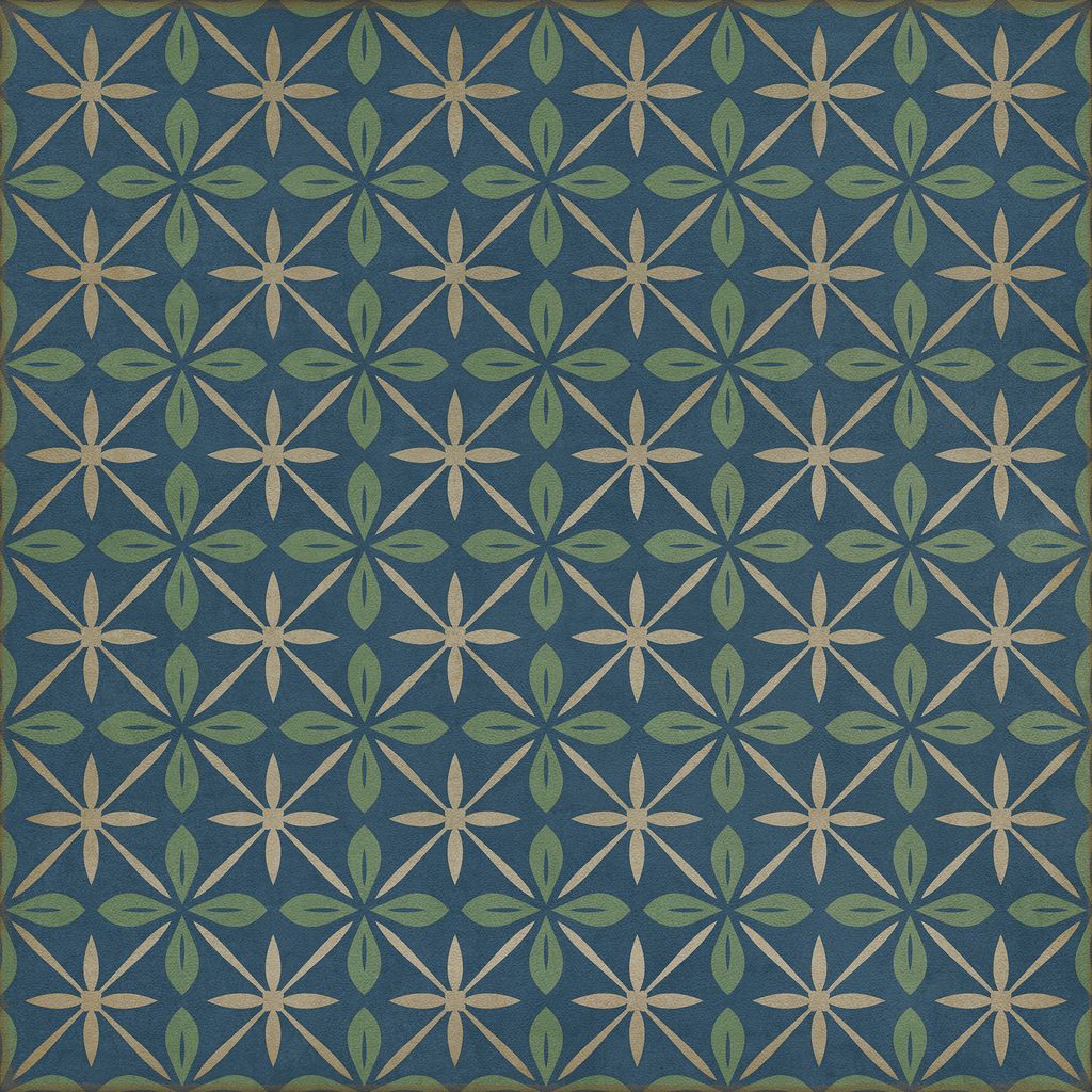Vintage Vinyl Rug - Pattern 81 - Blue Moon Drive In