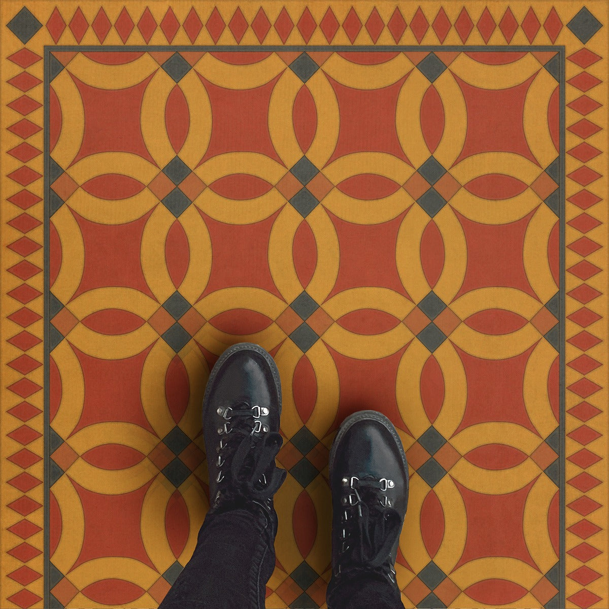Vintage Vinyl Rug - Wedding Ring - Persephone