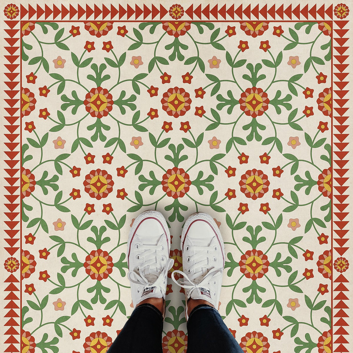 Vintage Vinyl Rug - Whig Rose - Contemplation