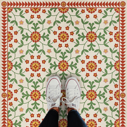 Vintage Vinyl Rug - Whig Rose - Contemplation