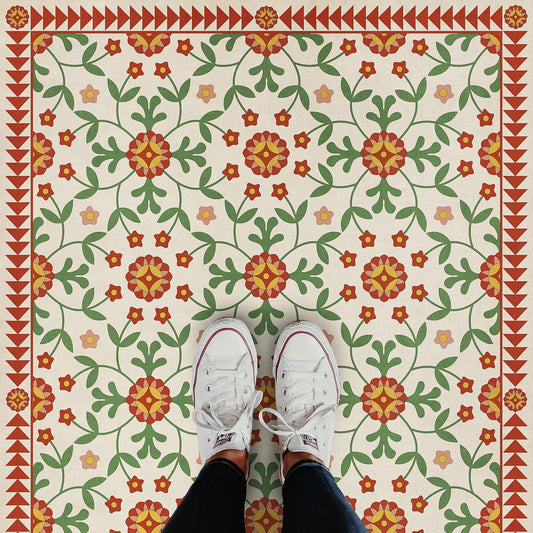 Vintage Vinyl Rug - Whig Rose - Contemplation