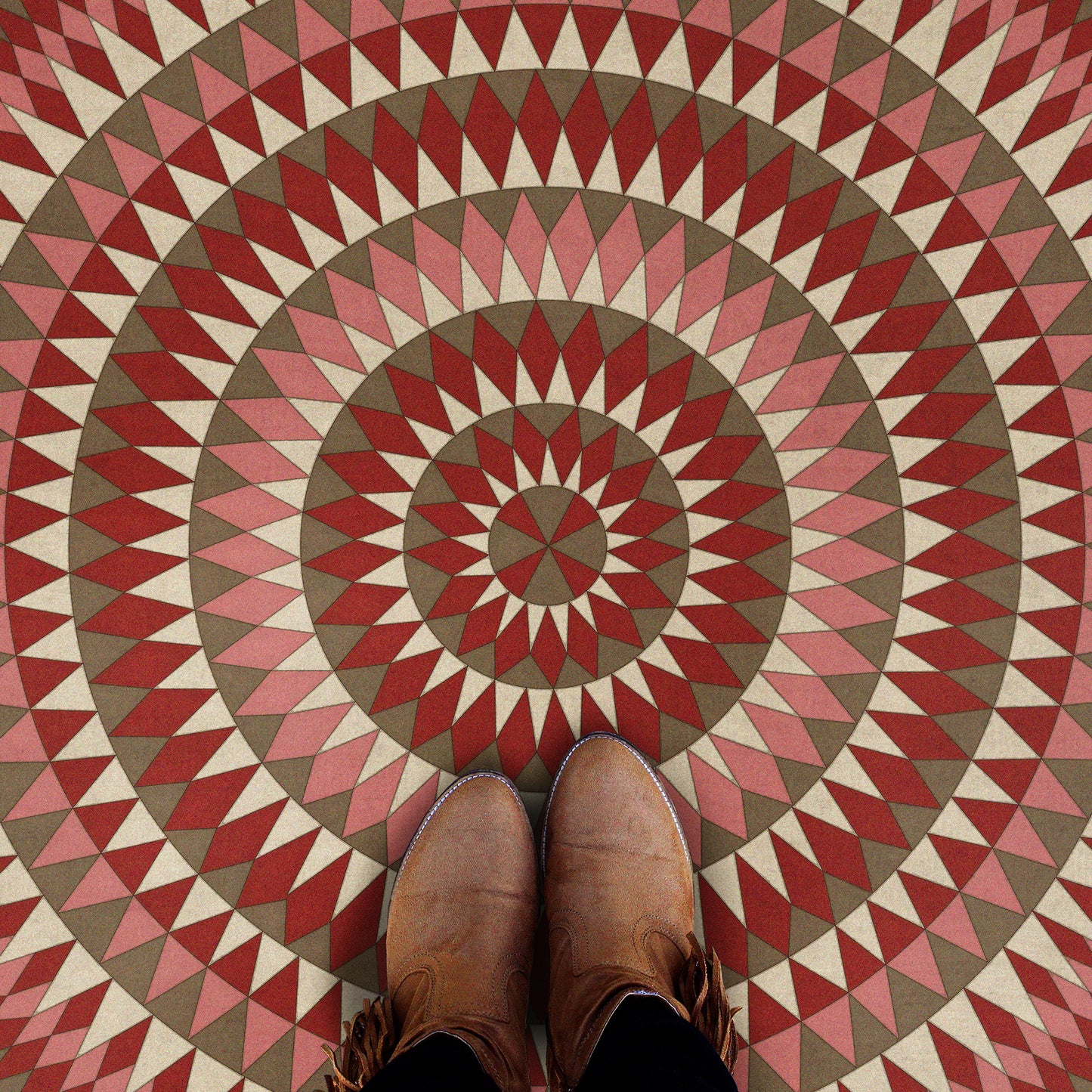 Vintage Vinyl Rug - Bulls Eye - Blaze Within Blaze
