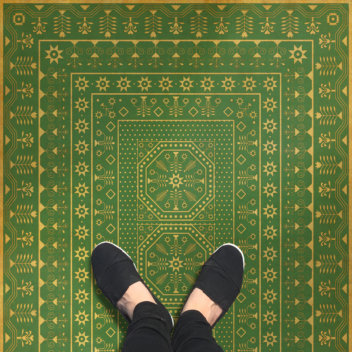 Vintage Vinyl Rug - Embroidery - Dreams of Thee