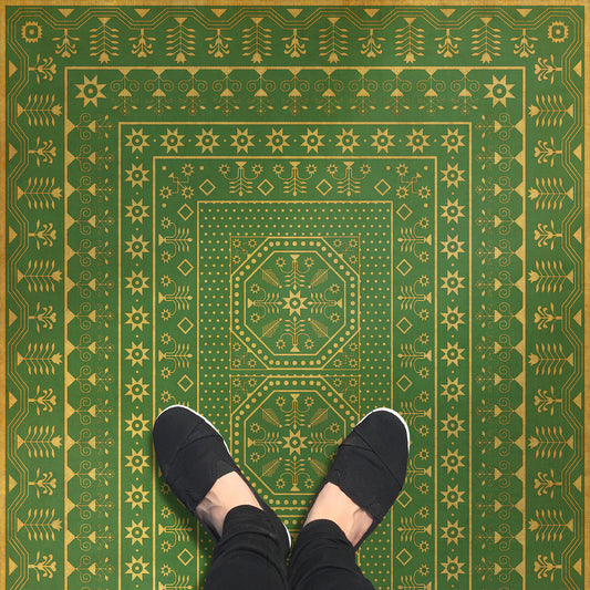 Vintage Vinyl Rug - Embroidery - Dreams of Thee