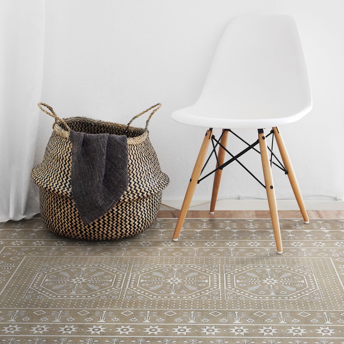 Vintage Vinyl Rug - Embroidery - Time Long Past