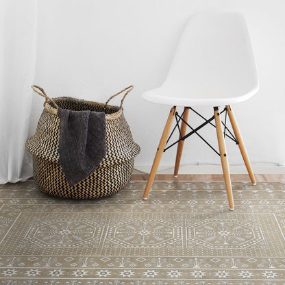 Vintage Vinyl Rug - Embroidery - Time Long Past