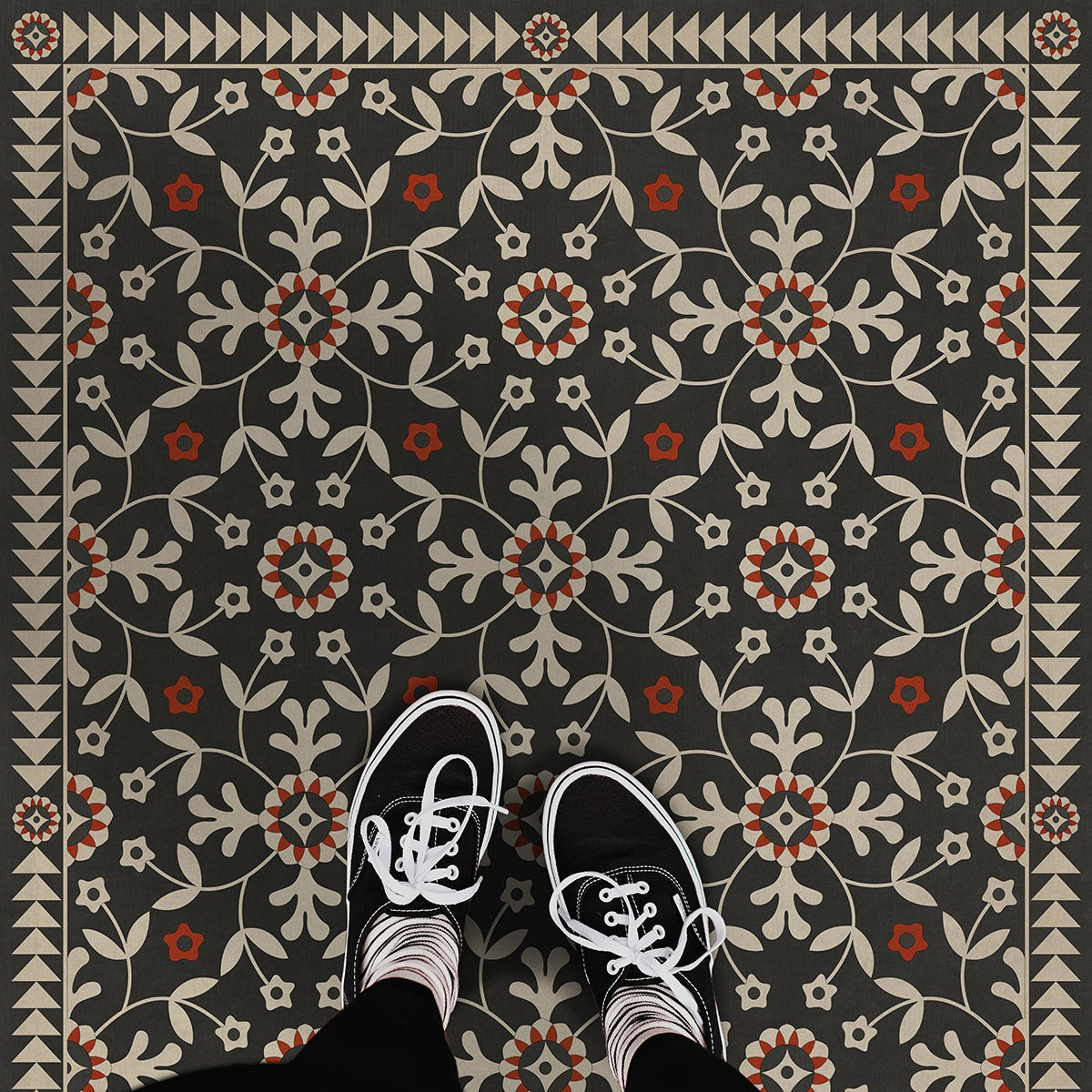 Vintage Vinyl Rug - Whig Rose - Time Takes It All