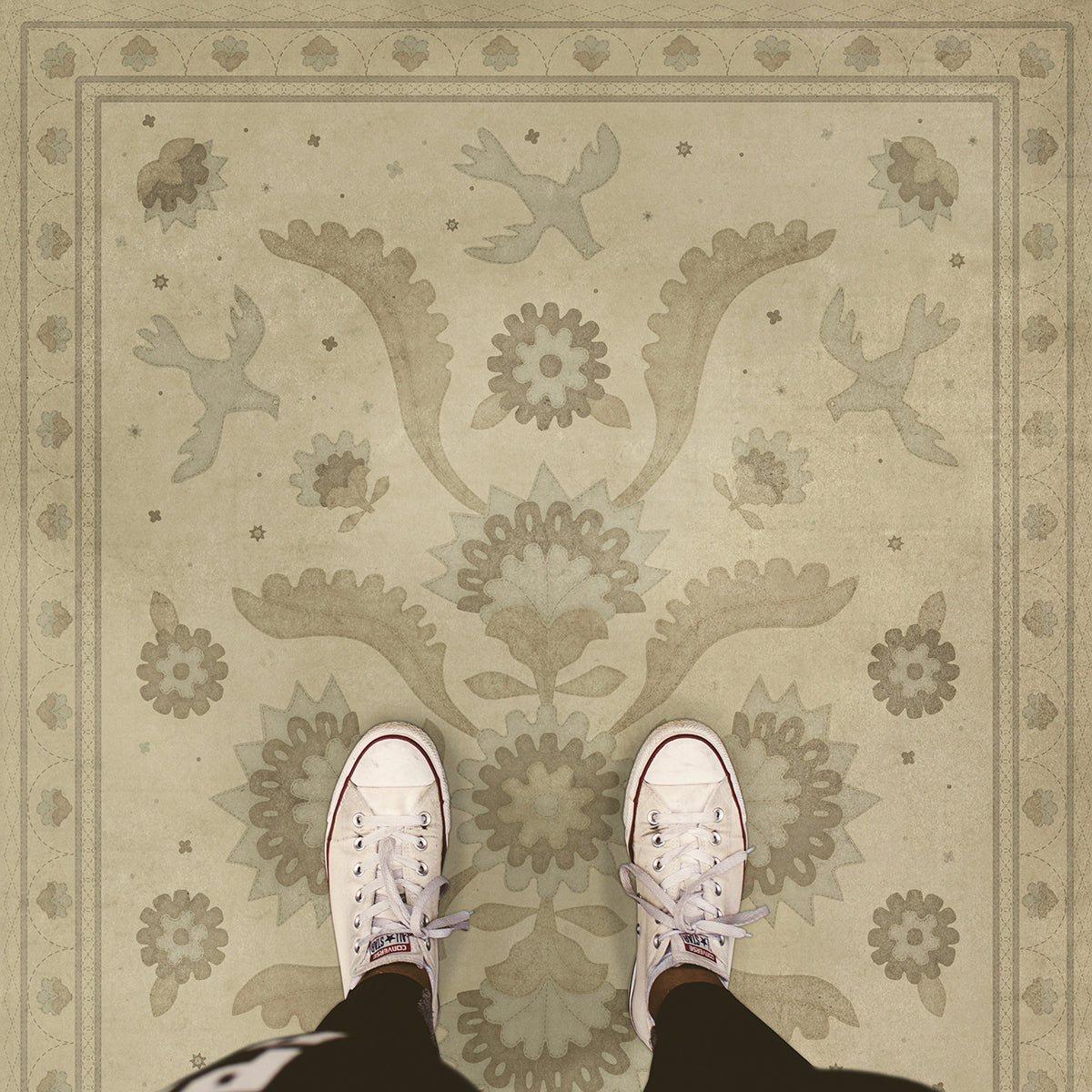 Vintage Vinyl Rug - Applique - A Way to Mend