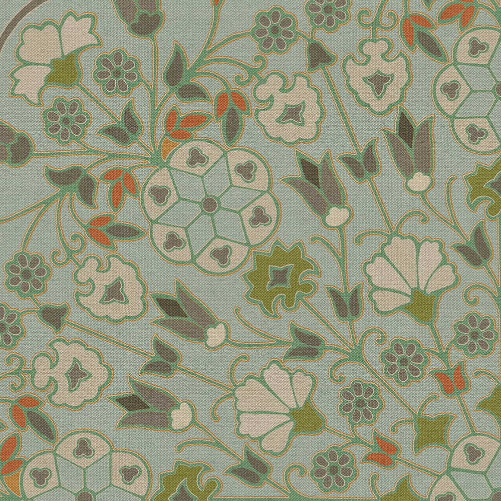 Vintage Vinyl Rug - Arabesque Bloom