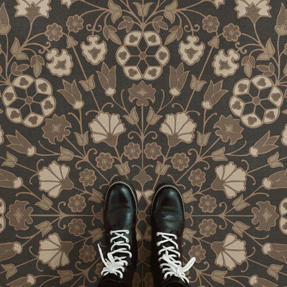 Vintage Vinyl Rug - Arabesque Bloom