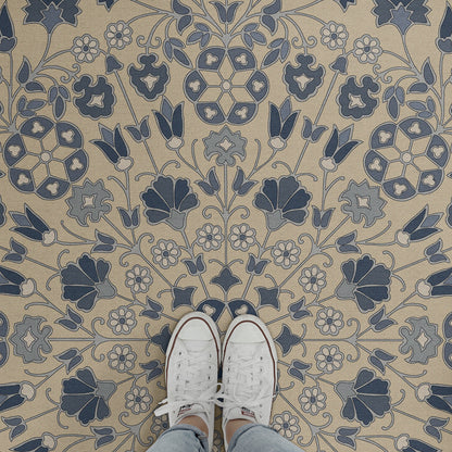 Vintage Vinyl Rug - Arabesque Bloom