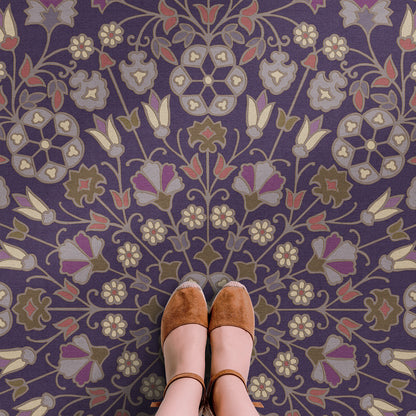 Vintage Vinyl Rug - Arabesque Bloom