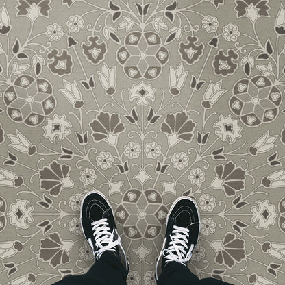 Vintage Vinyl Rug - Arabesque Bloom
