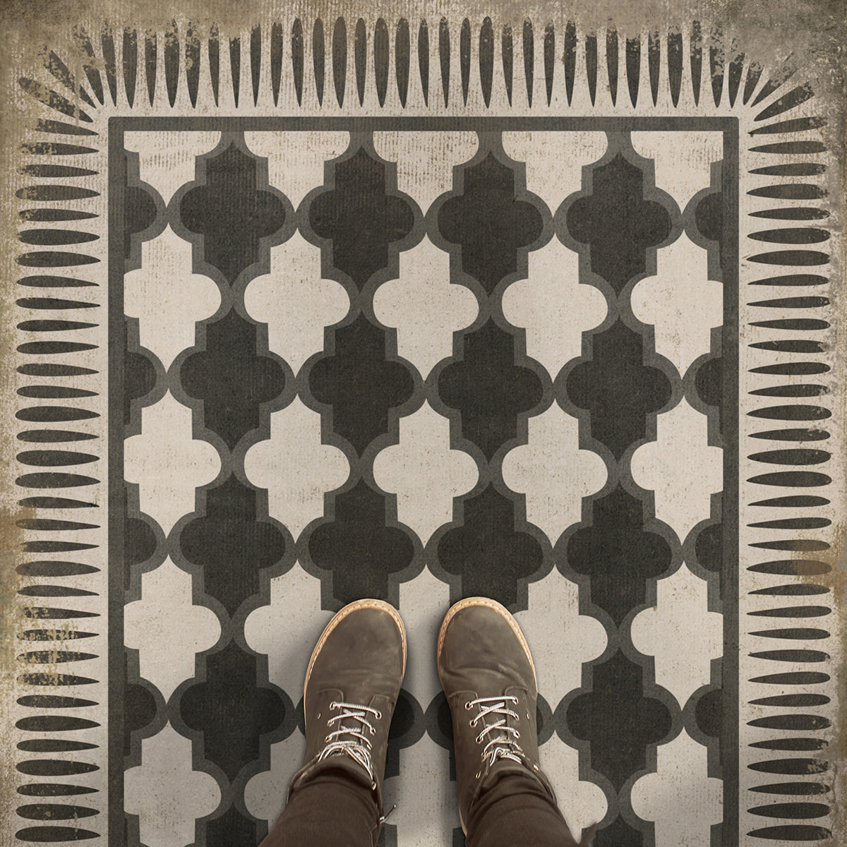 Vintage Vinyl Rug - Pattern 10 - Open Sesame