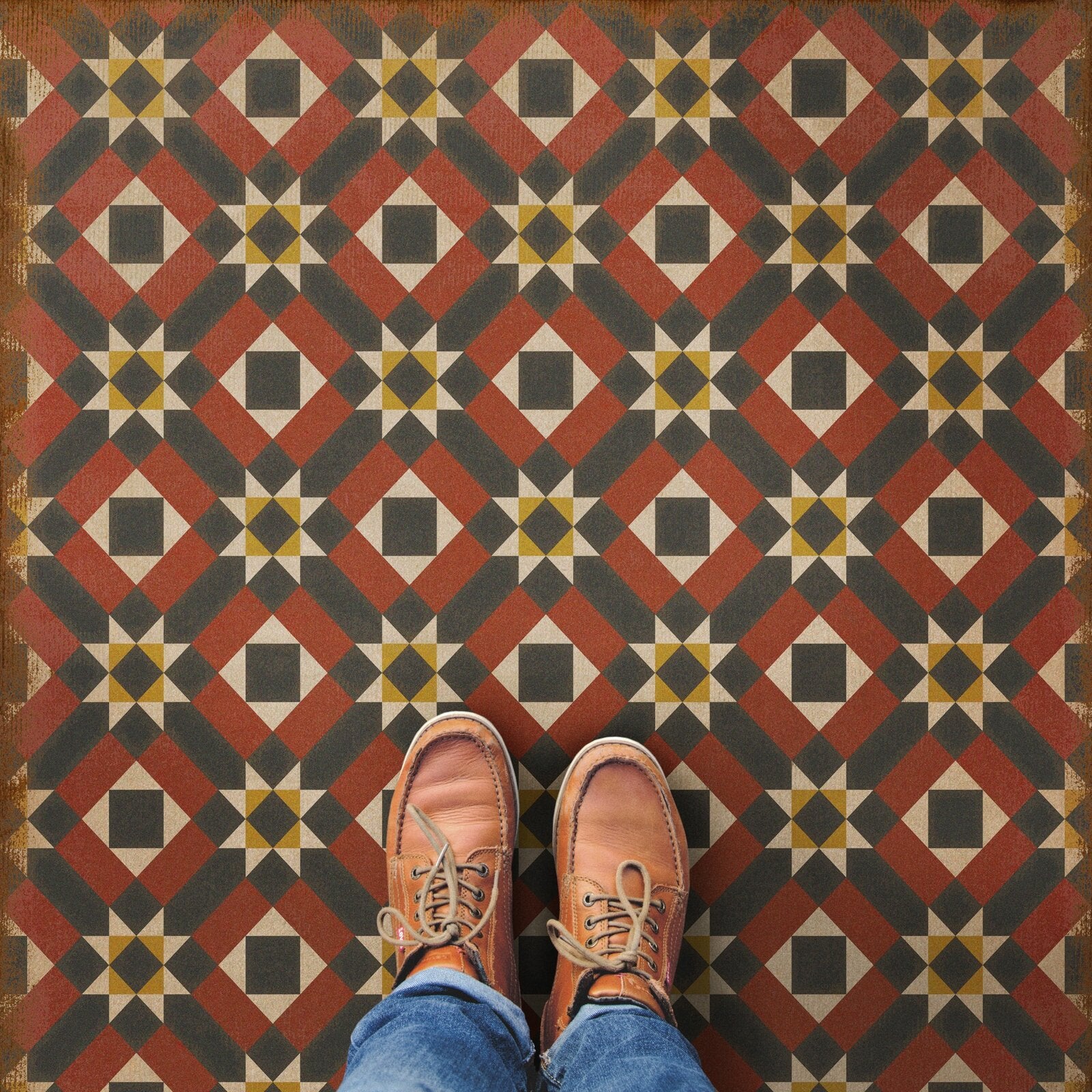 Vintage Vinyl Rug - Pattern 14 - Great Expectations
