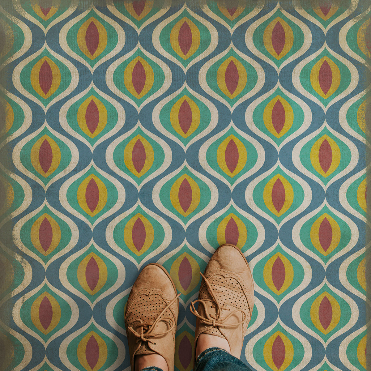 Vintage Vinyl Rug - Pattern 15 - Constantinople
