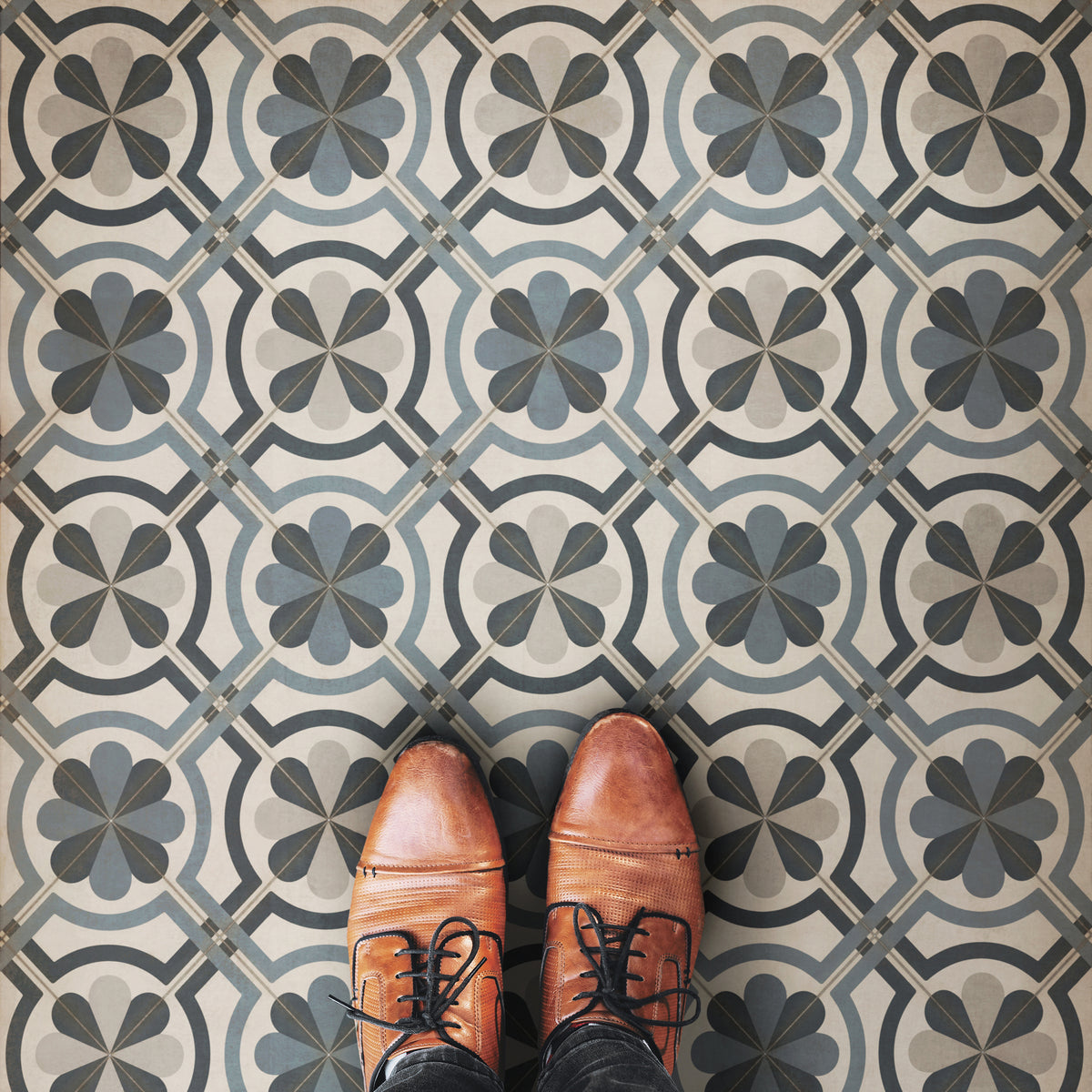 Vintage Vinyl Rug - Pattern 19 - Madame Curie