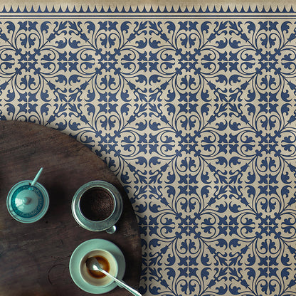 Vintage Vinyl Rug - Pattern 21 - Mad Hatter Tea Party