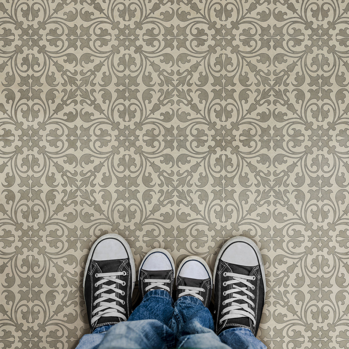 Vintage Vinyl Rug - Pattern 21 - the White Knight