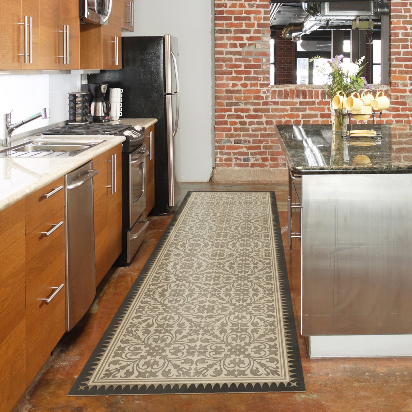 Vintage Vinyl Rug - Pattern 21 - the White Knight