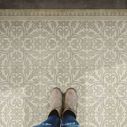 Vintage Vinyl Rug - Pattern 21 - the White Rabbit