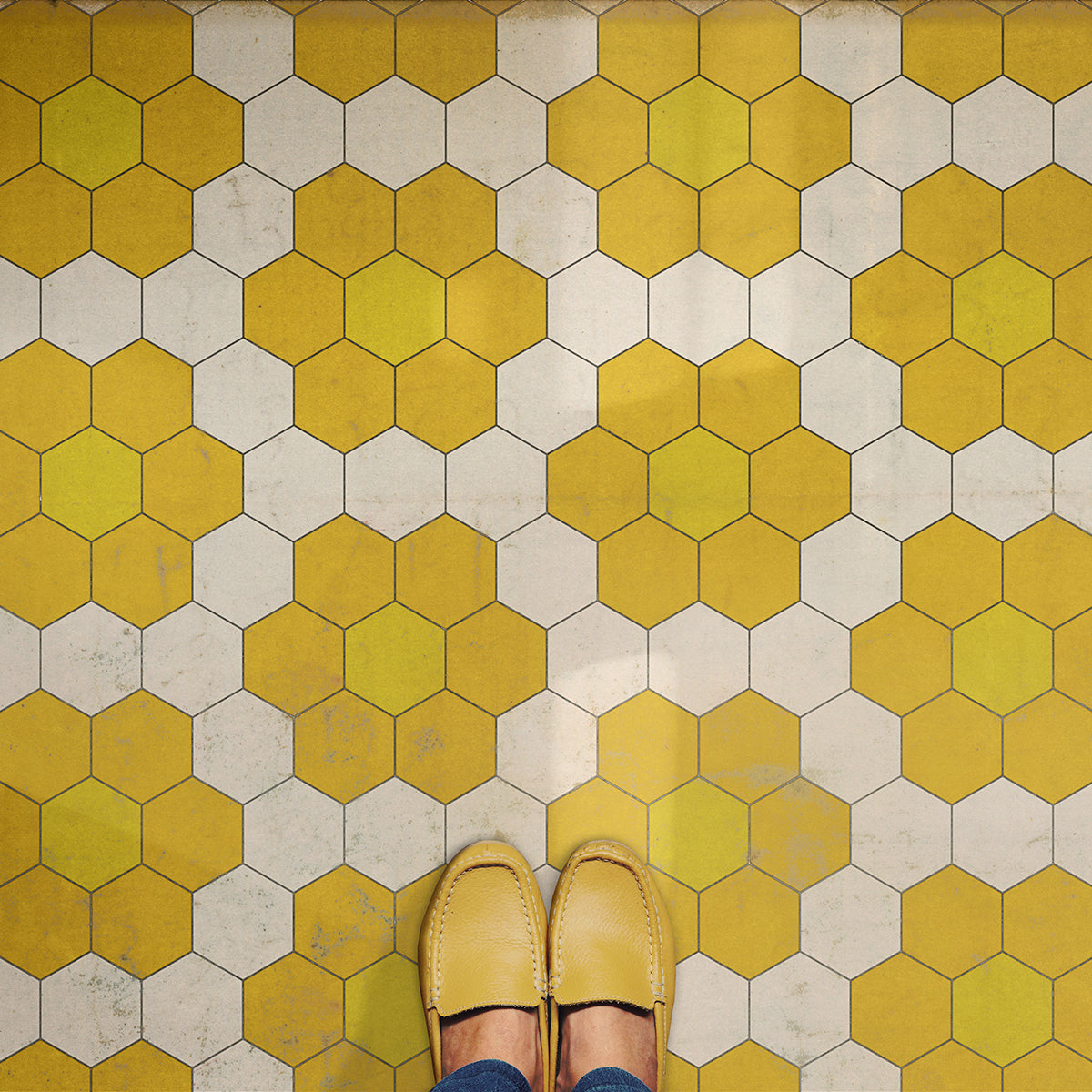 Vintage Vinyl Rug - Pattern 2 - The Bee's Knees