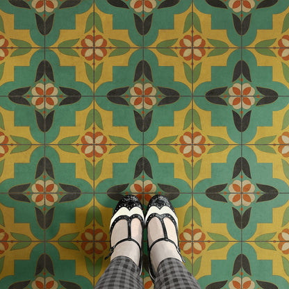 Vintage Vinyl Rug - Pattern 33 - Ballyhoo