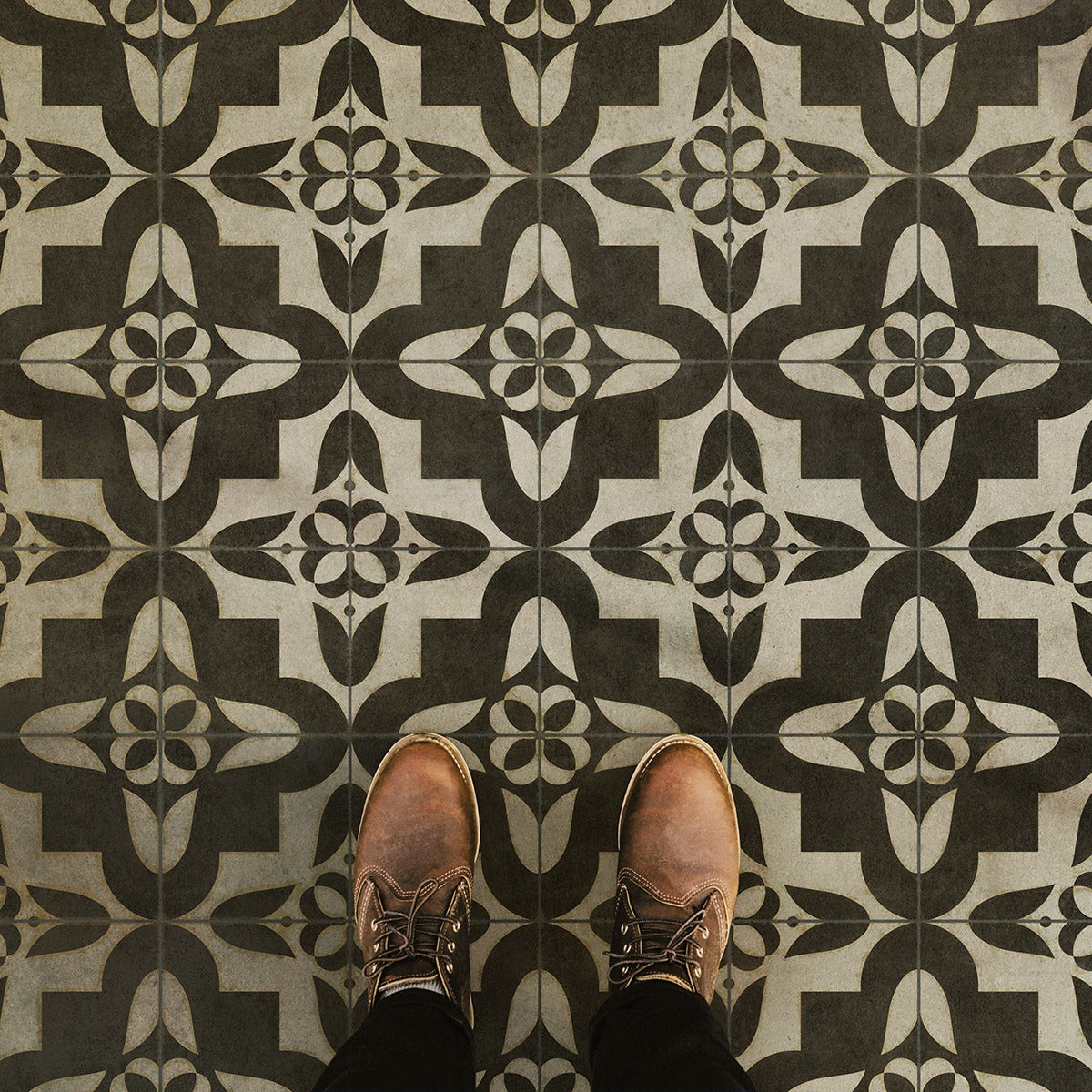 Vintage Vinyl Rug - Pattern 33 - Boggled