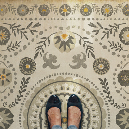 Vintage Vinyl Rug - Pattern 38 - Je Pense
