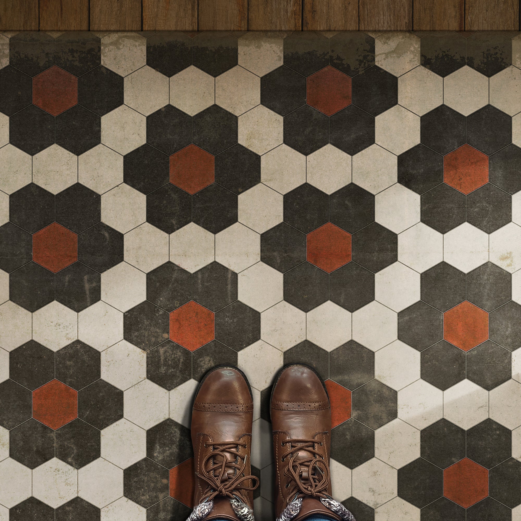 Vintage Vinyl Rug - Pattern 2 - Organic Synthesis