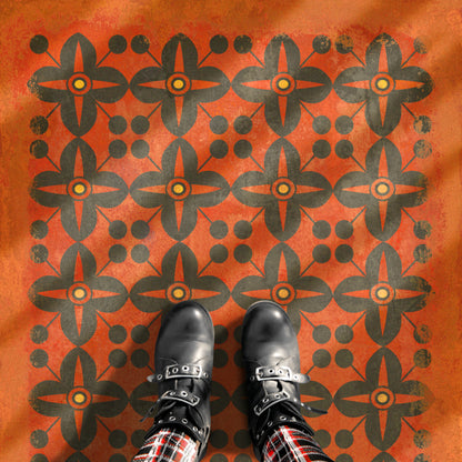 Vintage Vinyl Rug - Pattern 3 - Red Rum