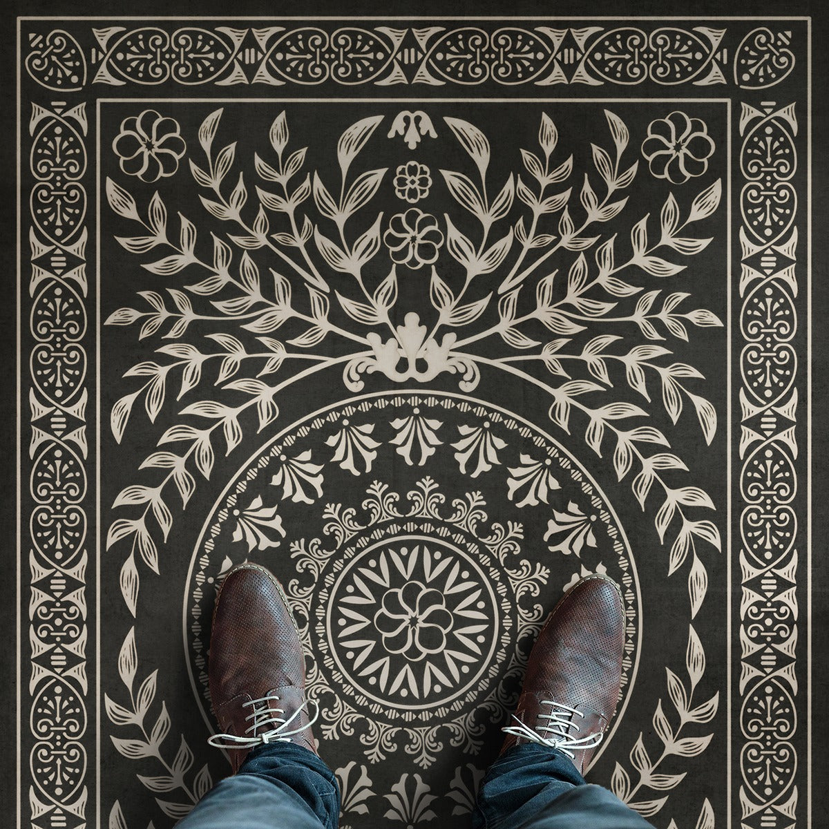 Vintage Vinyl Rug - Pattern 40 - Villa Lante