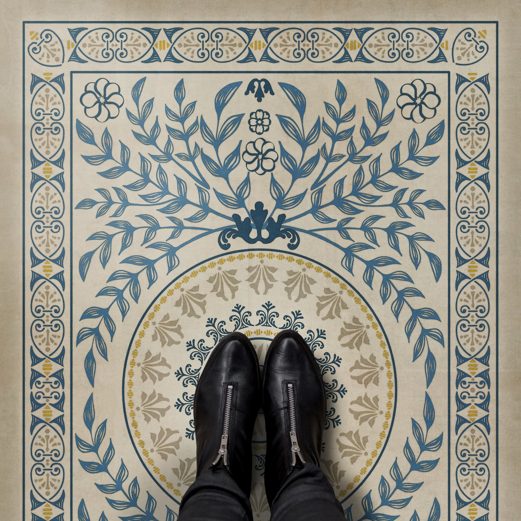 Vintage Vinyl Rug - Pattern 40 - Villa dEste