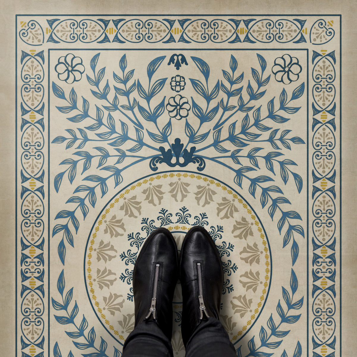 Vintage Vinyl Rug - Pattern 40 - Villa dEste