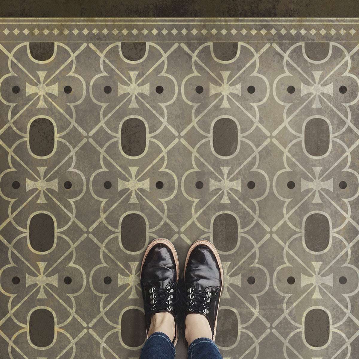 Vintage Vinyl Rug - Pattern 5 - Baker Street