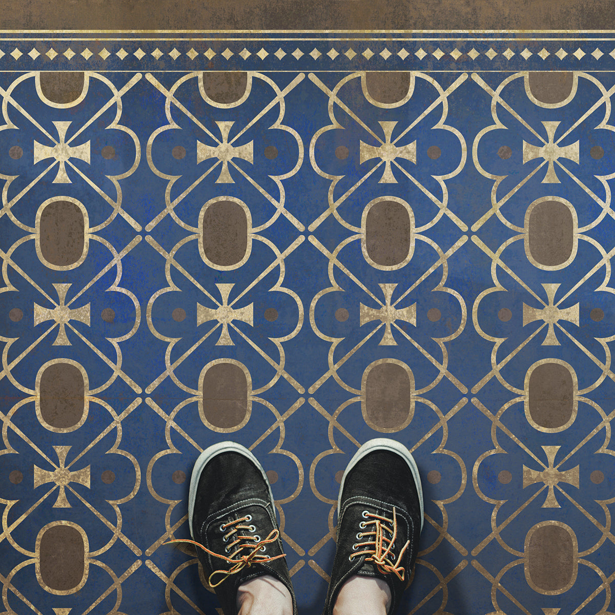Vintage Vinyl Rug - Pattern 5 - Inspector Lestrade