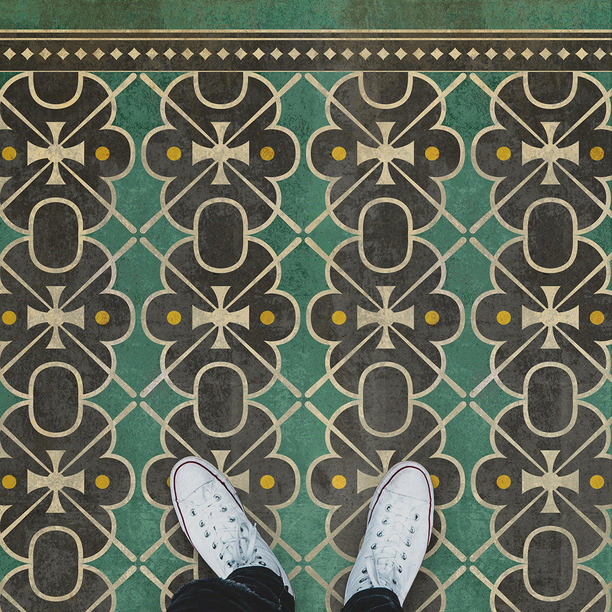 Vintage Vinyl Rug - Pattern 5 - Jeeves