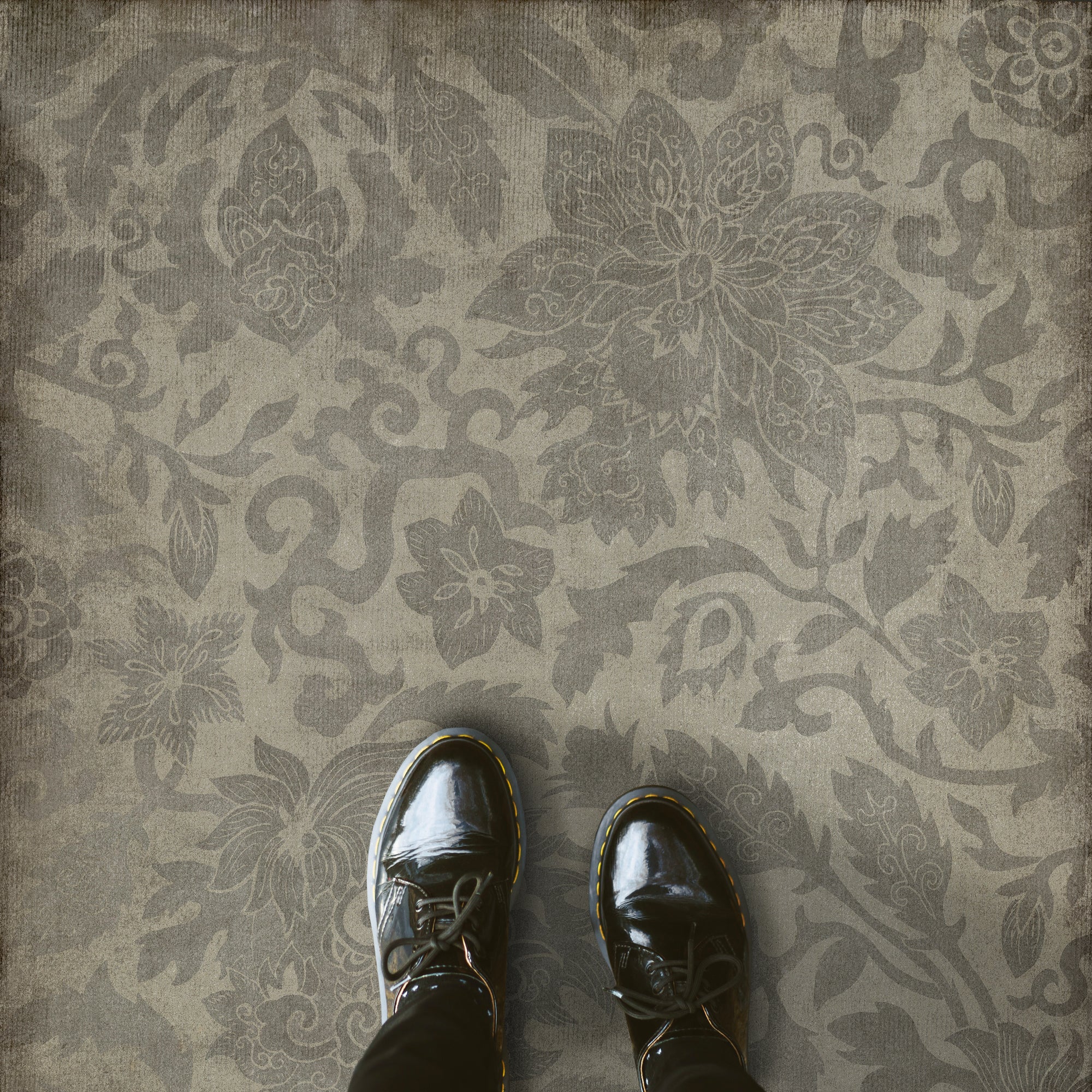 Vintage Vinyl Rug - Pattern 71 - East China Sea