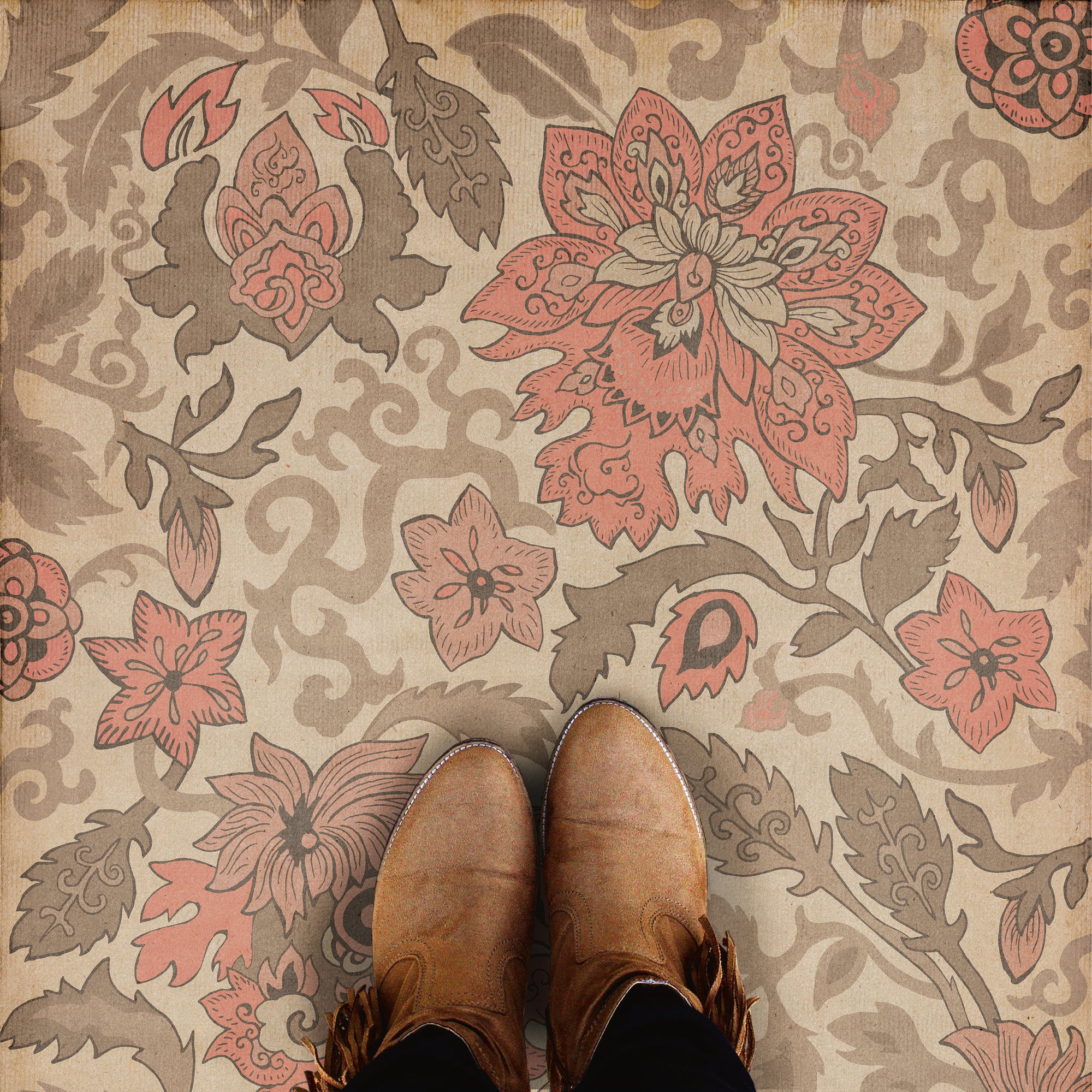 Vintage Vinyl Rug - Pattern 71 - Kyoto