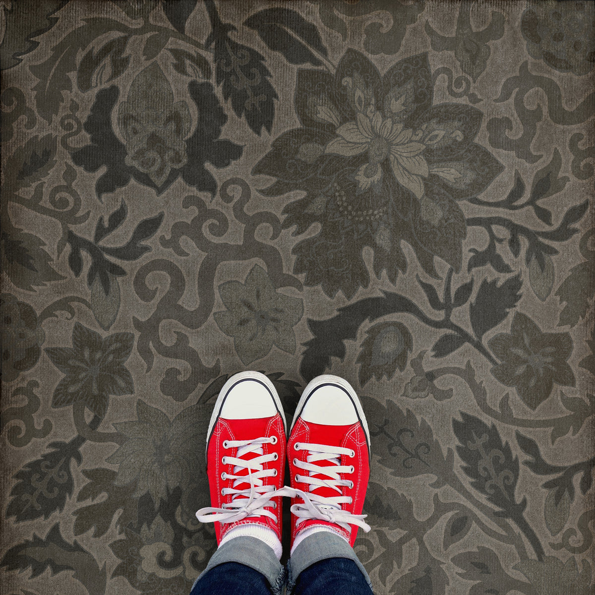 Vintage Vinyl Rug - Pattern 71 - The Japanese Alps