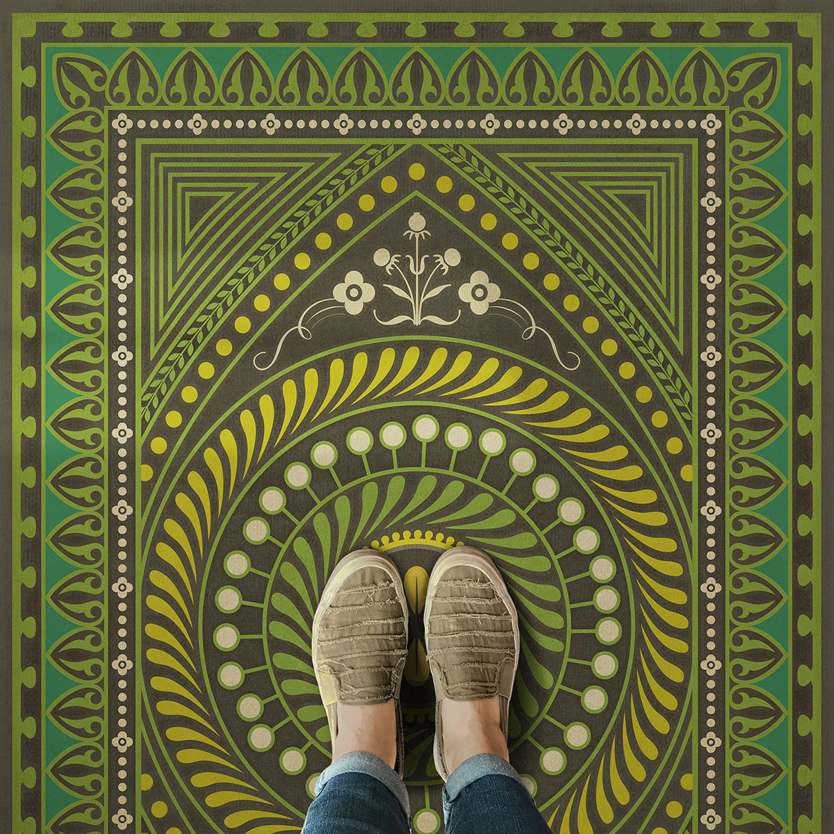 Vintage Vinyl Rug - Pattern 75 - Do Not Trust Wealth