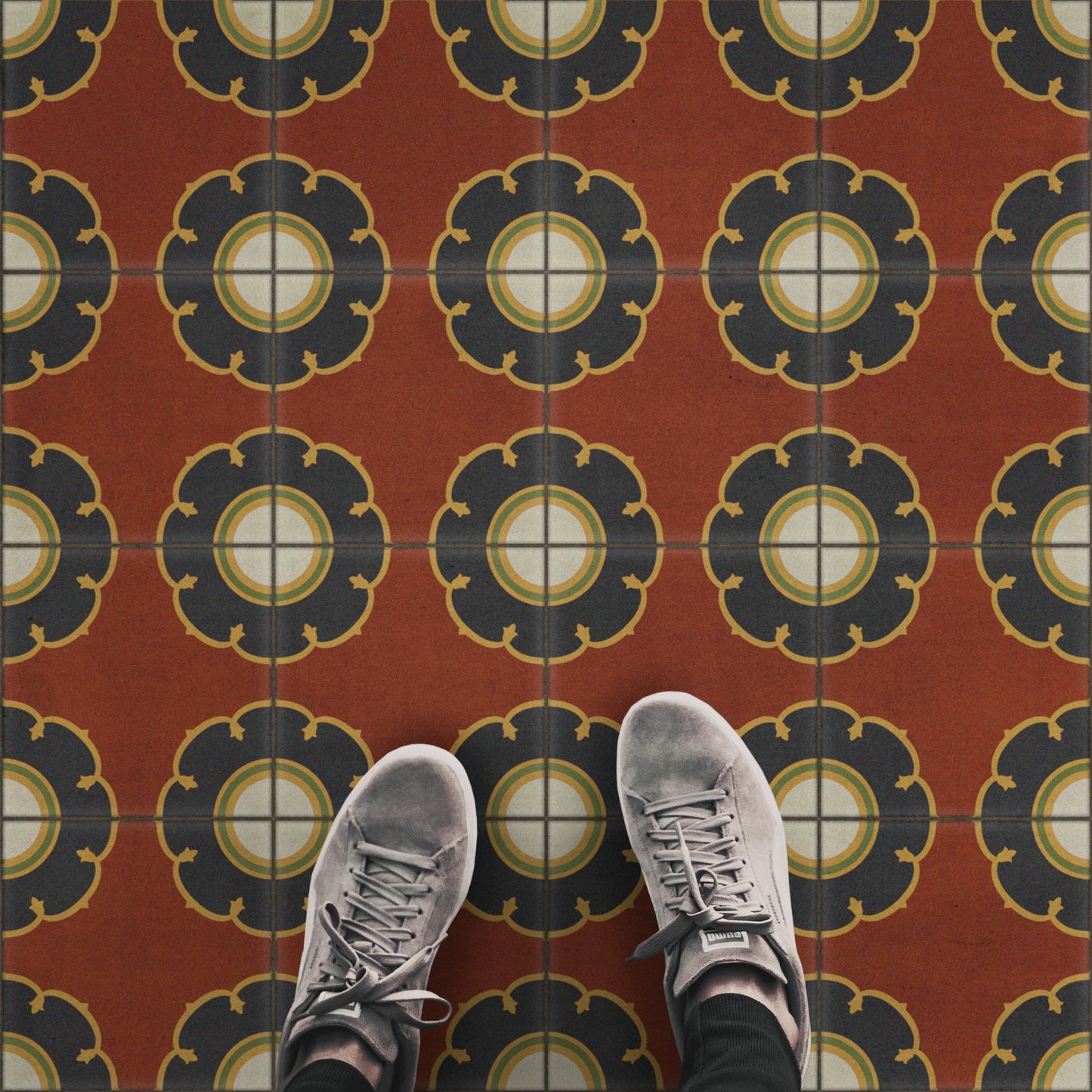 Vintage Vinyl Rug - Pattern 78 - Cabaret